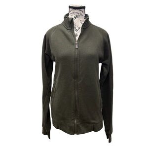 Carhartt Midweight Mock Neck Zip-Front Sweatshirt in an olive green